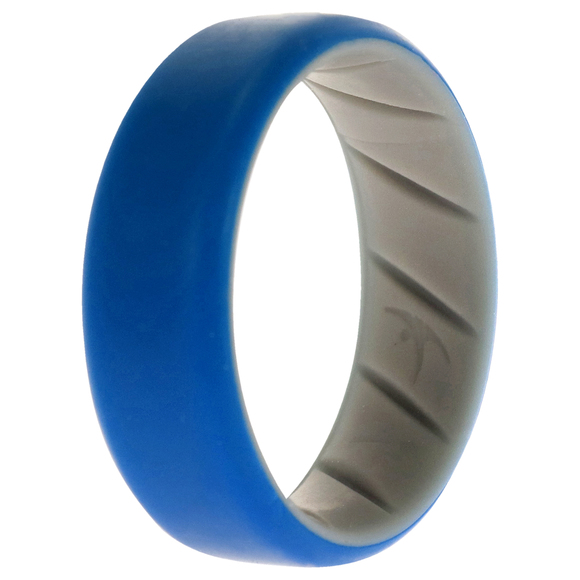 Silicone Wedding BR 8mm Edge Ring - Grey-Blue by ROQ for Men - 11 mm Ring - Picture 1 of 1